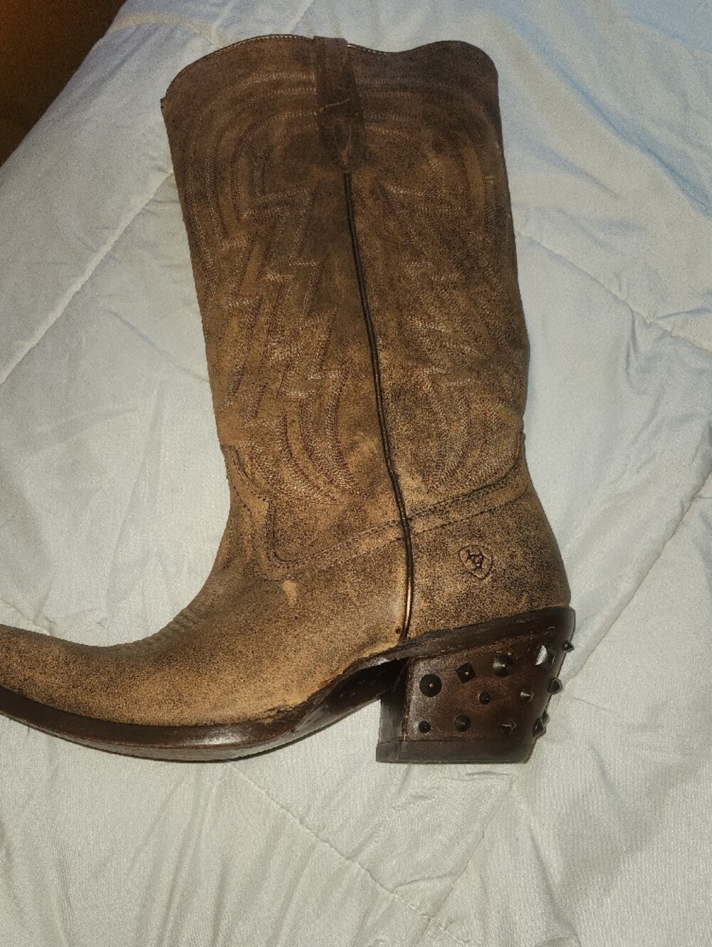 Ariat Semi-tall Women’s Brown Studded Western Cowboy Boot - Picture 5 of 8